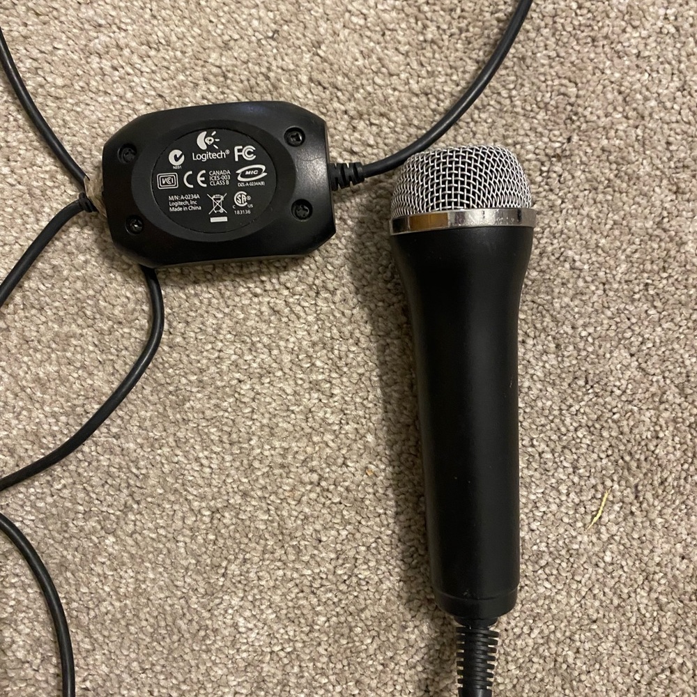 Rock Band Logitech Black and Silver Wired Microphone